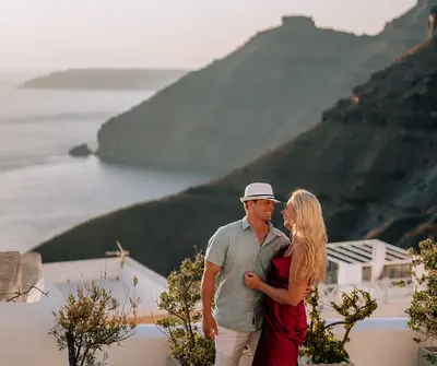 Elena and Joe overlooking the sea